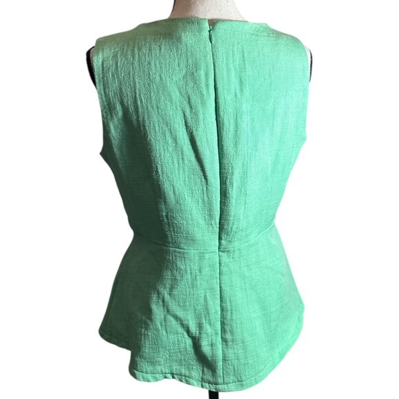 Banana Republic mint green peplum top‎ sleeveless 6 Petite - Picture 4 of 4